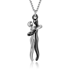 Artistic Couple Hug Necklace • Symbol of Love & Togetherness