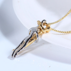 Artistic Couple Hug Necklace • Symbol of Love & Togetherness