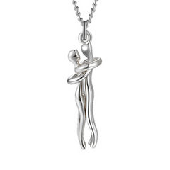 Artistic Couple Hug Necklace • Symbol of Love & Togetherness